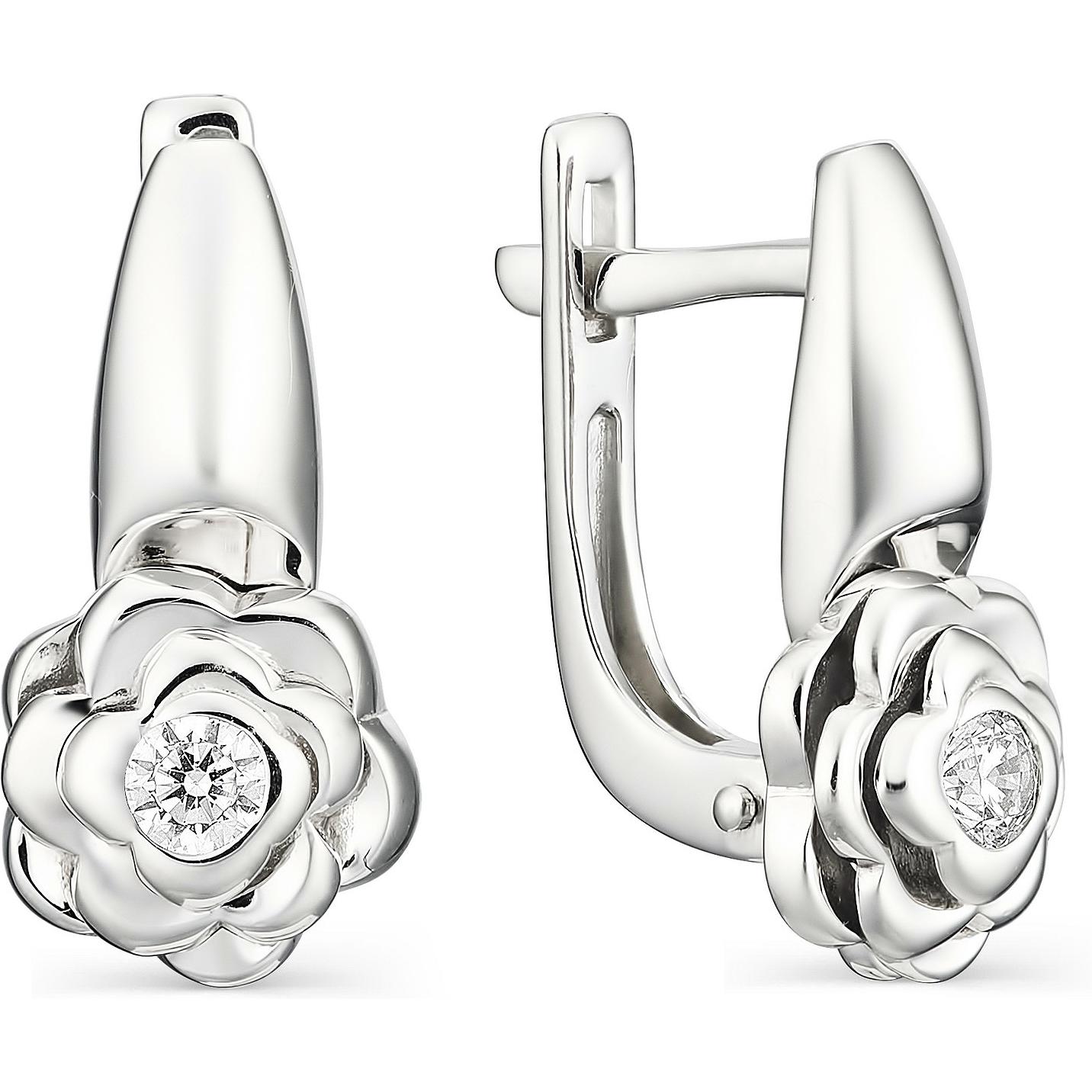 

Серьги женские из серебра АЛЬКОР 02-0698, фианит, 02-0698