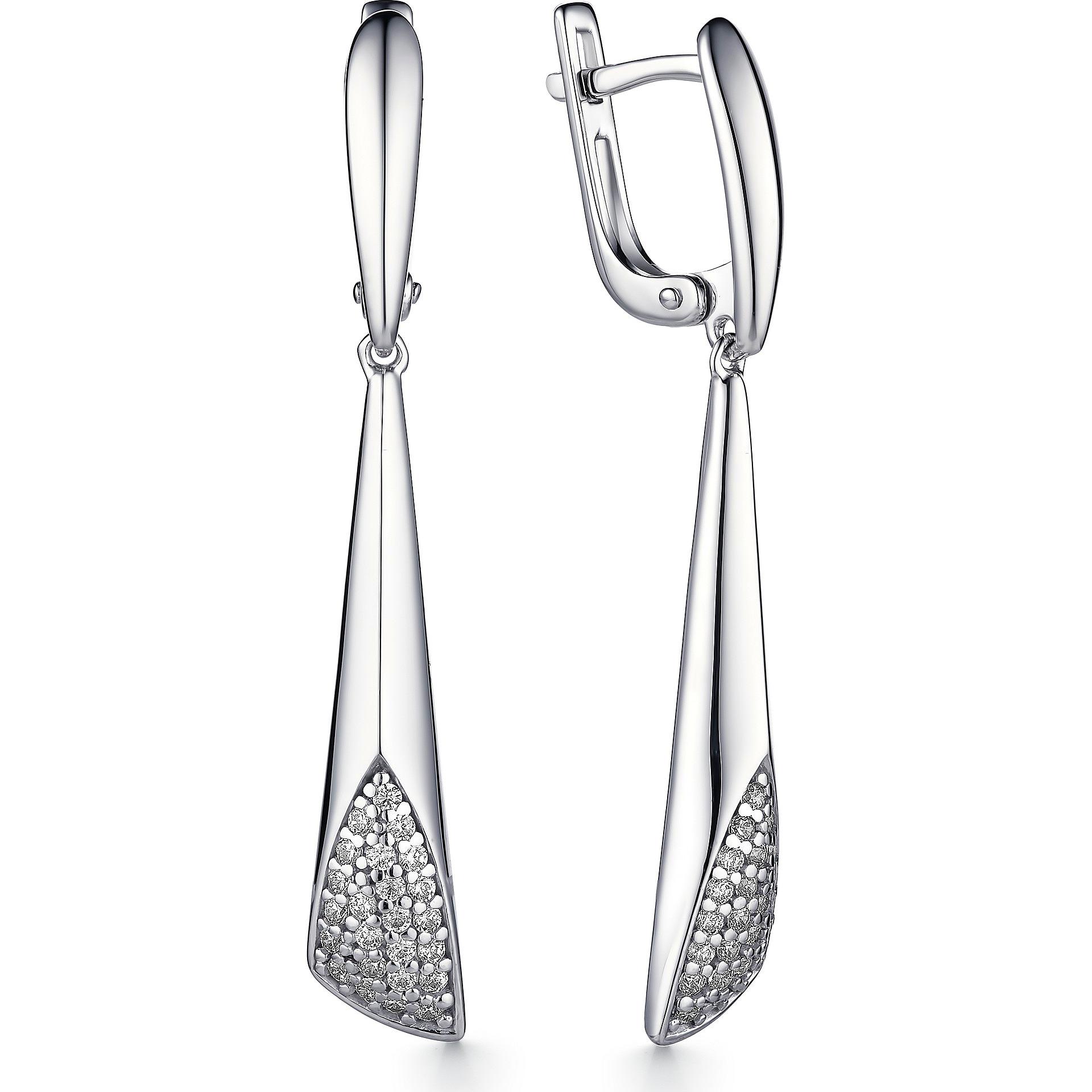 

Серьги женские из серебра АЛЬКОР 02-1310, фианит, 02-1310