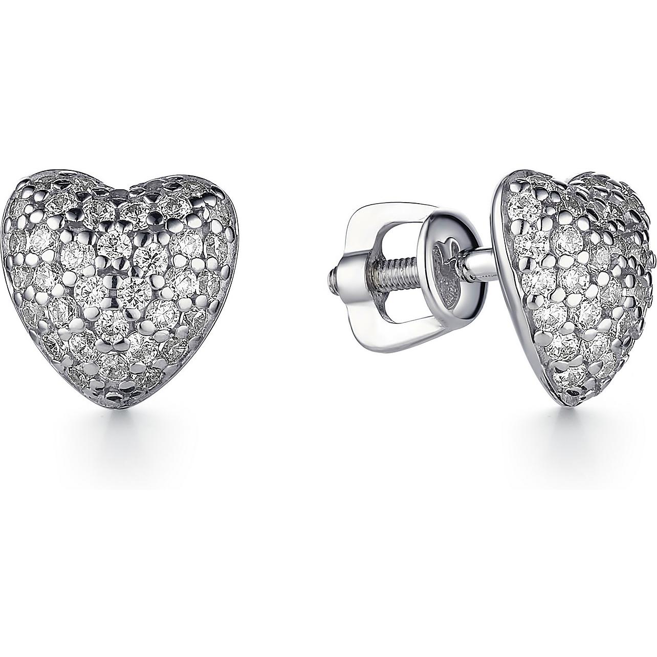 

Серьги женские из серебра АЛЬКОР 02-1367, фианит, 02-1367