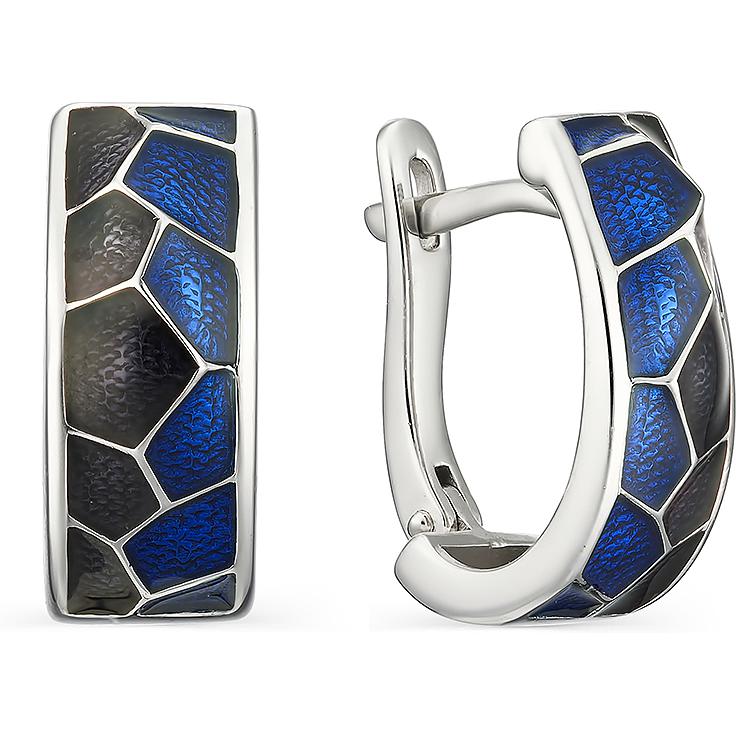 

Серьги женские из серебра АЛЬКОР 02-1121, эмаль, 02-1121