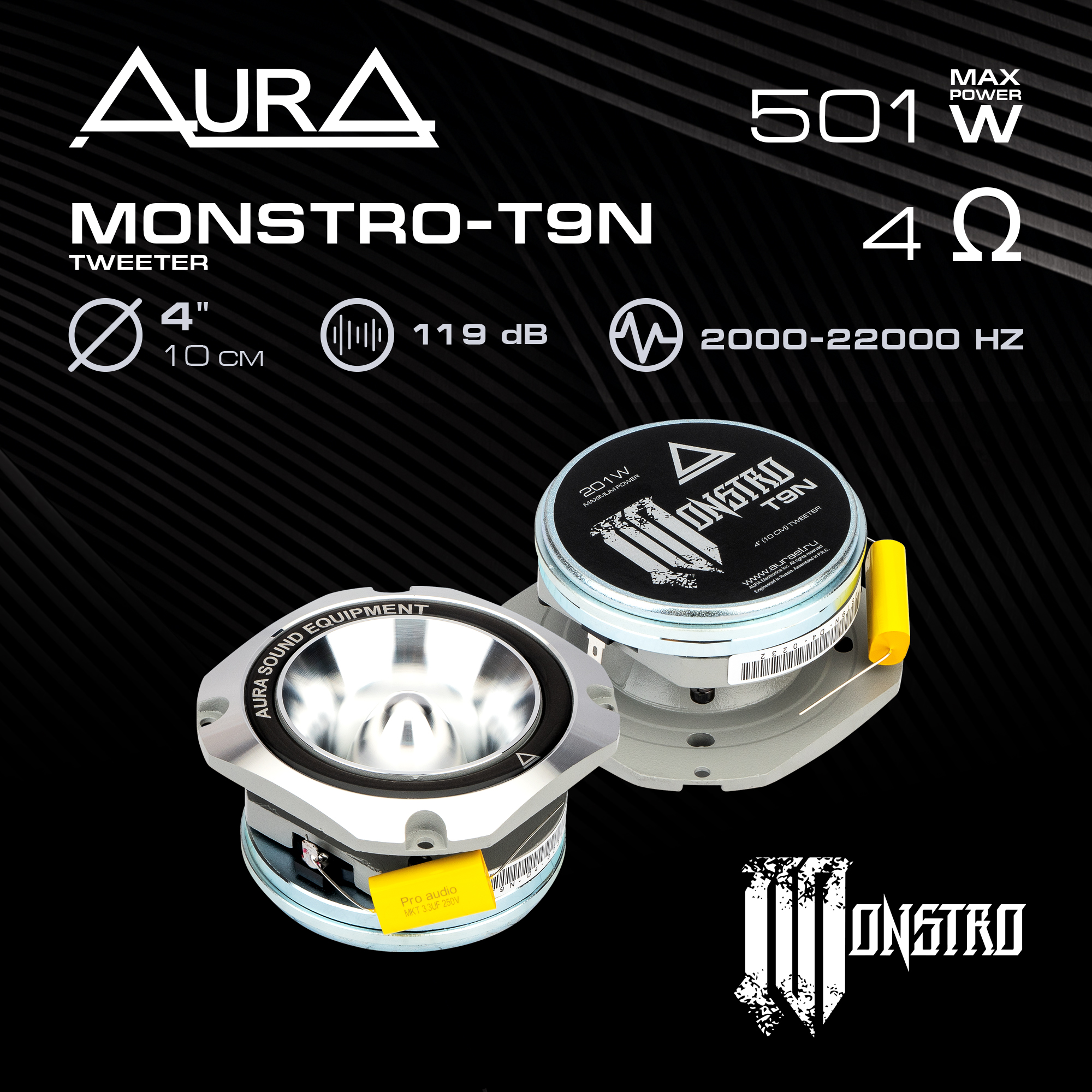 Рупорные ВЧ-динамики AurA MONSTRO-T9N 11300₽