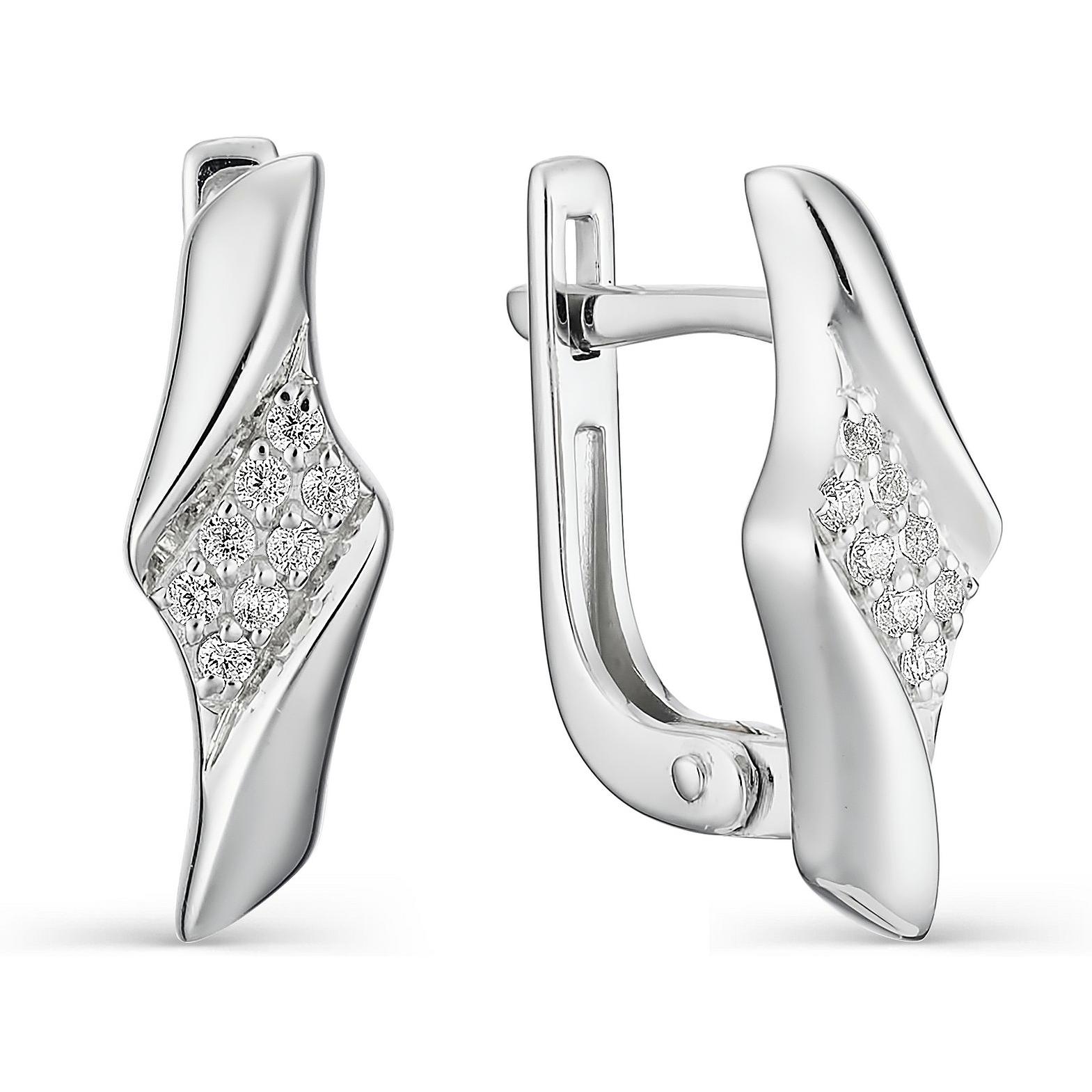 

Серьги женские из серебра АЛЬКОР 02-1208, фианит, 02-1208