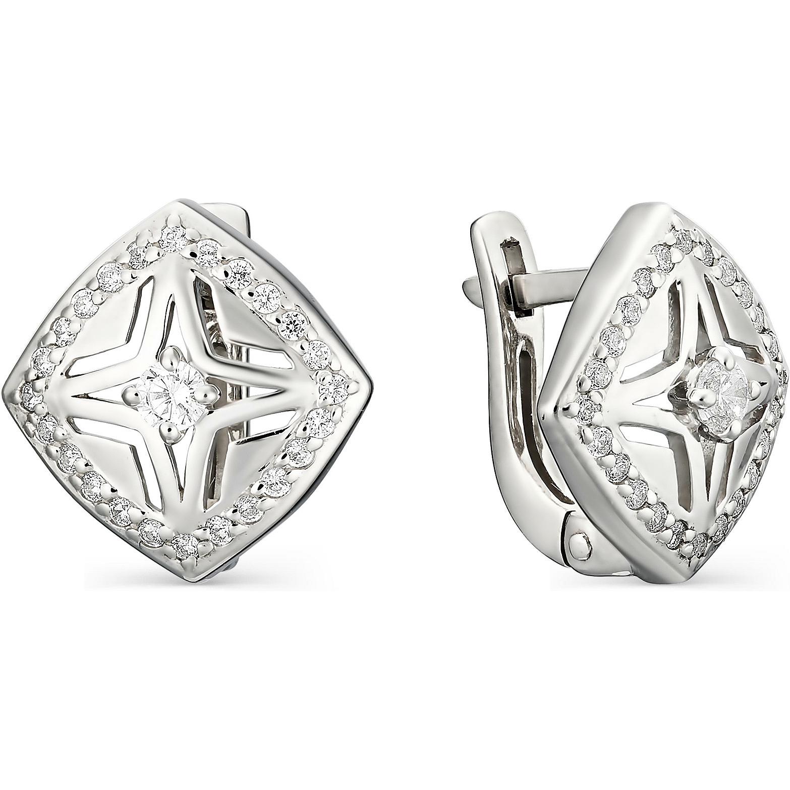 

Серьги женские из серебра АЛЬКОР 02-1026, фианит