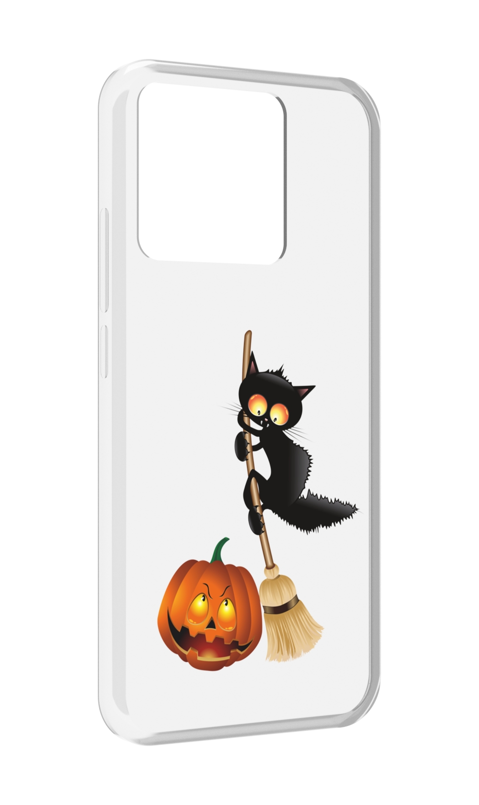 

Чехол MyPads Tocco для Xiaomi Redmi 10A хэлуинский котик, Прозрачный, Tocco