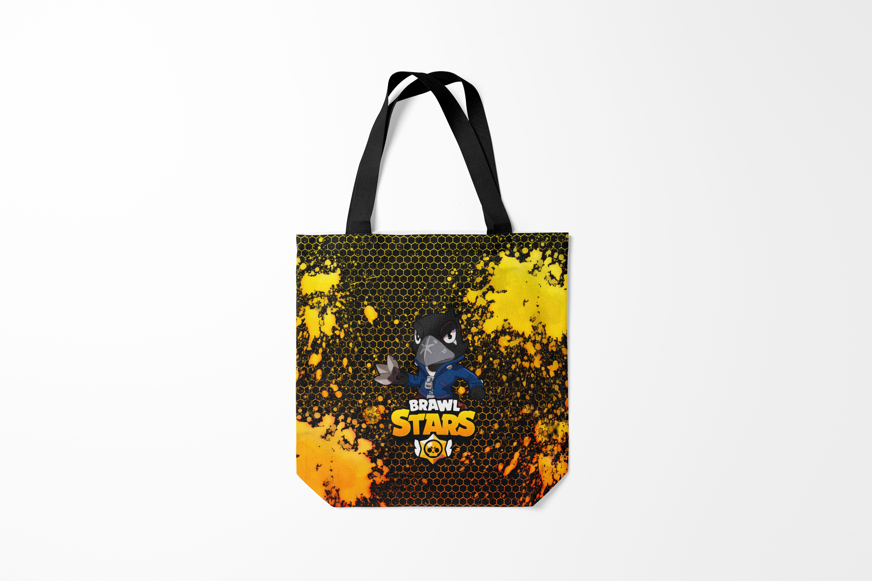 

Сумка шoппер унисекс Burnettie Brawl Stars CROW, желтый; белый, Brawl Stars CROW