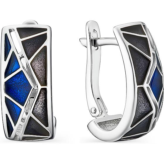

Серьги женские из серебра АЛЬКОР 02-1285, эмаль, 02-1285