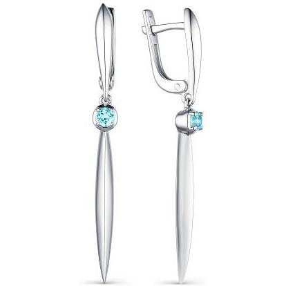 

Серьги женские из серебра АЛЬКОР 02-1774, топаз, 02-1774