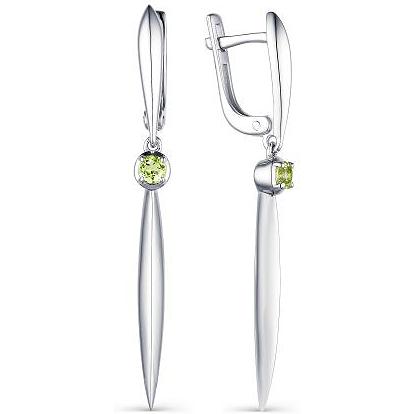 

Серьги женские из серебра АЛЬКОР 02-1774, хризолит, 02-1774