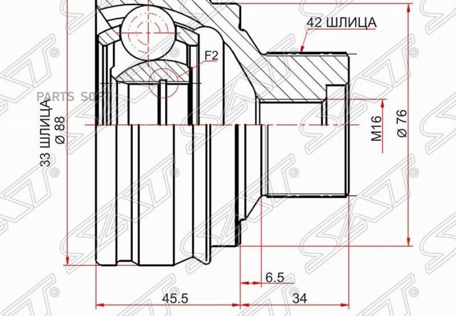 

SAT AD-215 Шрус наружный AUDI A4/A6/Q5 07- 1шт