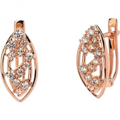 

Серьги из красного золота Эстет 01С1113362, фианит, 01С1113362