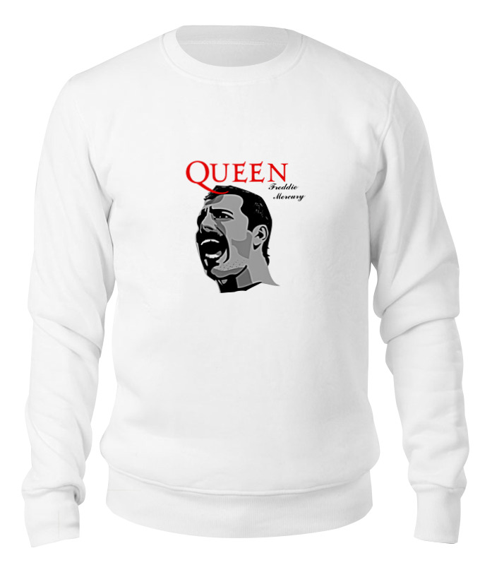 

Свитшот унисекс Printio Freddie mercury - queen белый S, Freddie mercury - queen