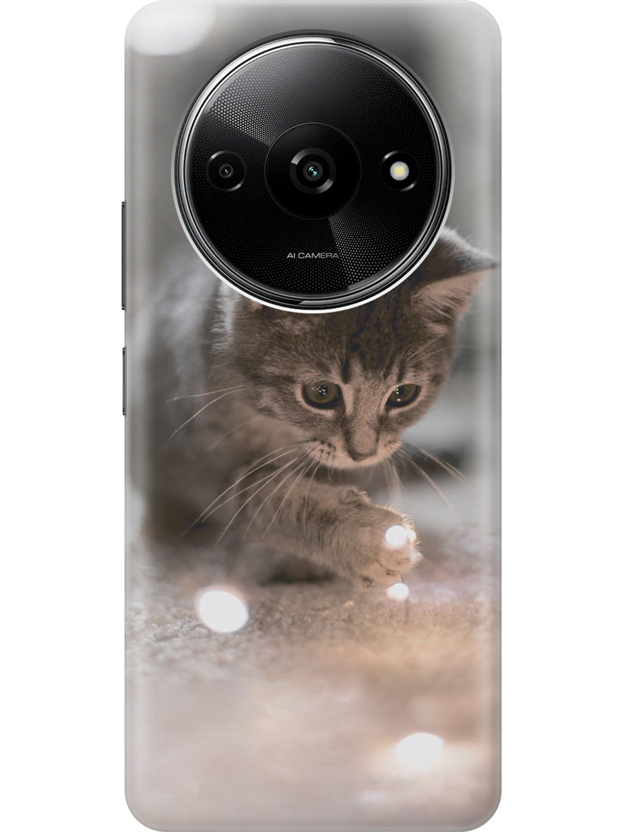 

Силиконовый чехол на Xiaomi Redmi A3 с рисунком "Котенок и свет", Белый;коричневый;серый, 20012118