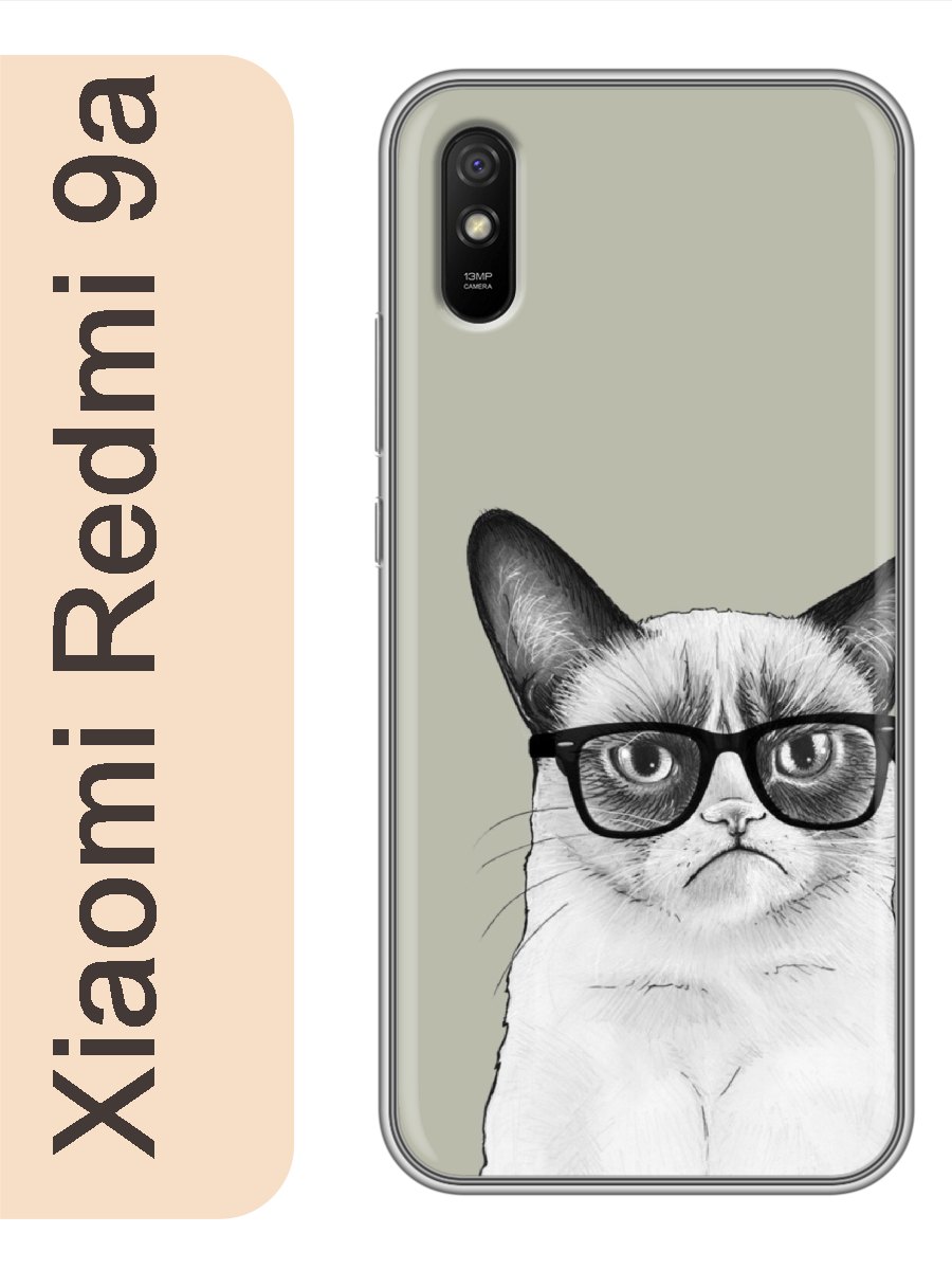 

Чехол на Xiaomi Redmi 9a грумпи кэт 315, Прозрачный, red9azhiv