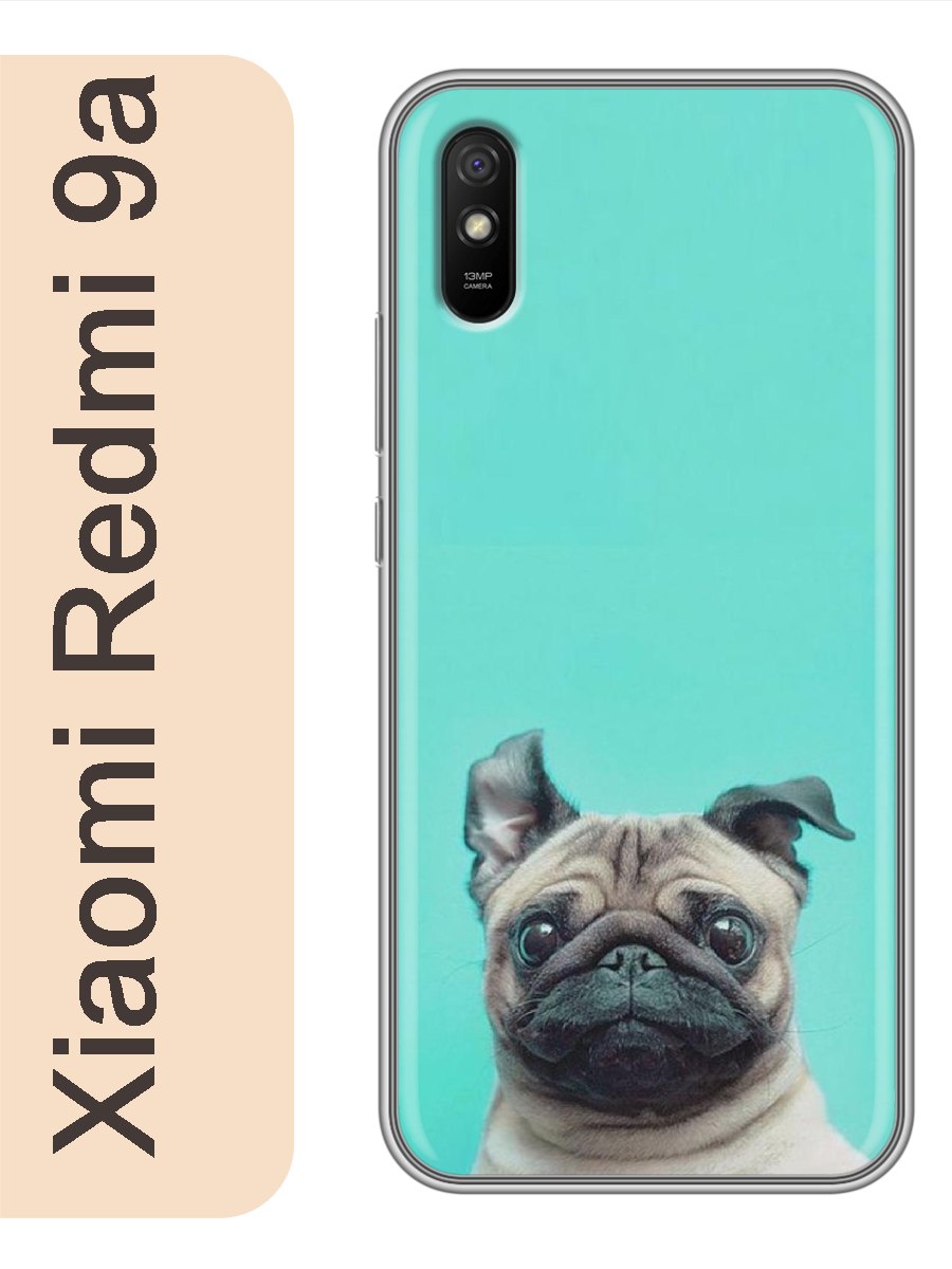 

Чехол на Xiaomi Redmi 9a мопс 301, Прозрачный, red9azhiv