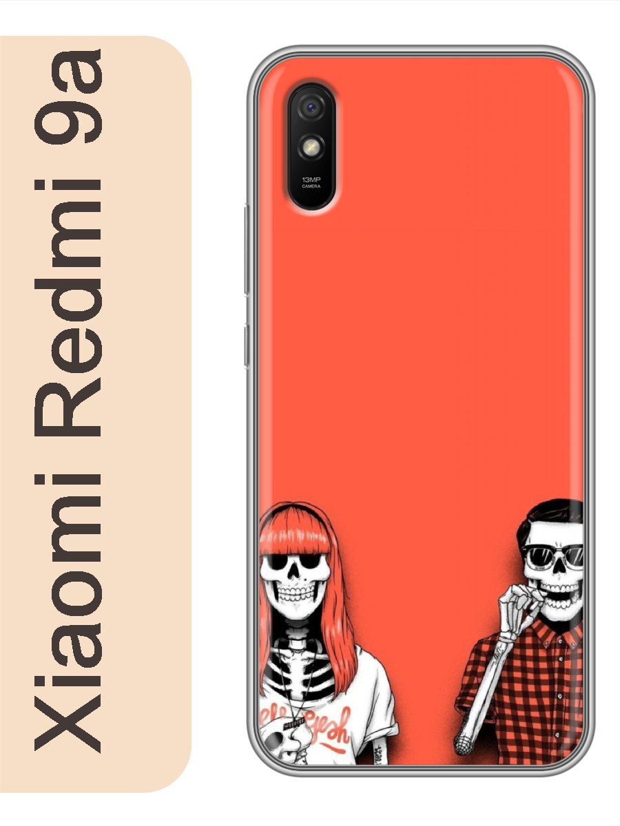 

Чехол на Xiaomi Redmi 9a скелеты 300, Прозрачный, red9abone
