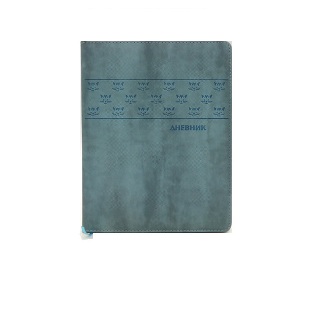 Дневник Intelligent CM-3577 кожзам 1-11кл Котики 48л серо-голубой фактурный тиснение