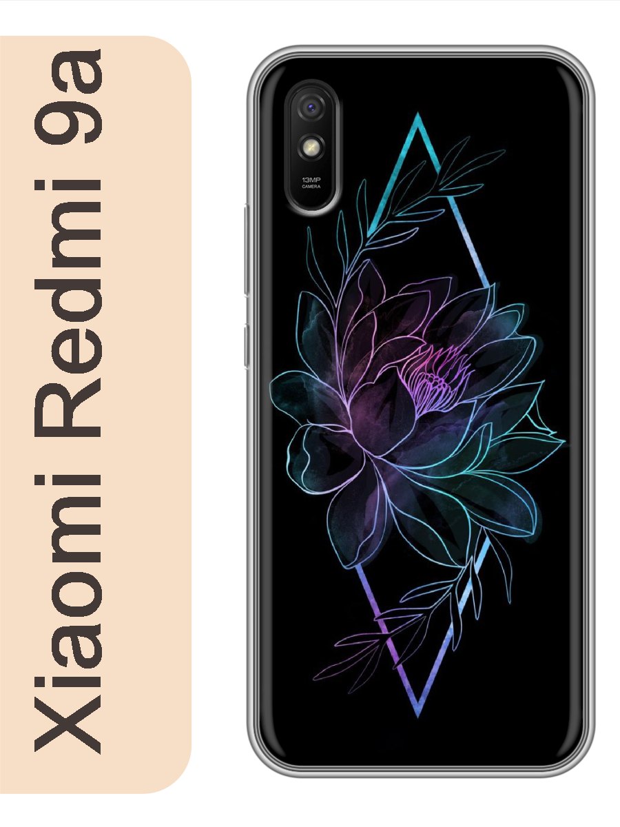 

Чехол на Xiaomi Redmi 9a цветок неоновый 248, Прозрачный, red9arzne