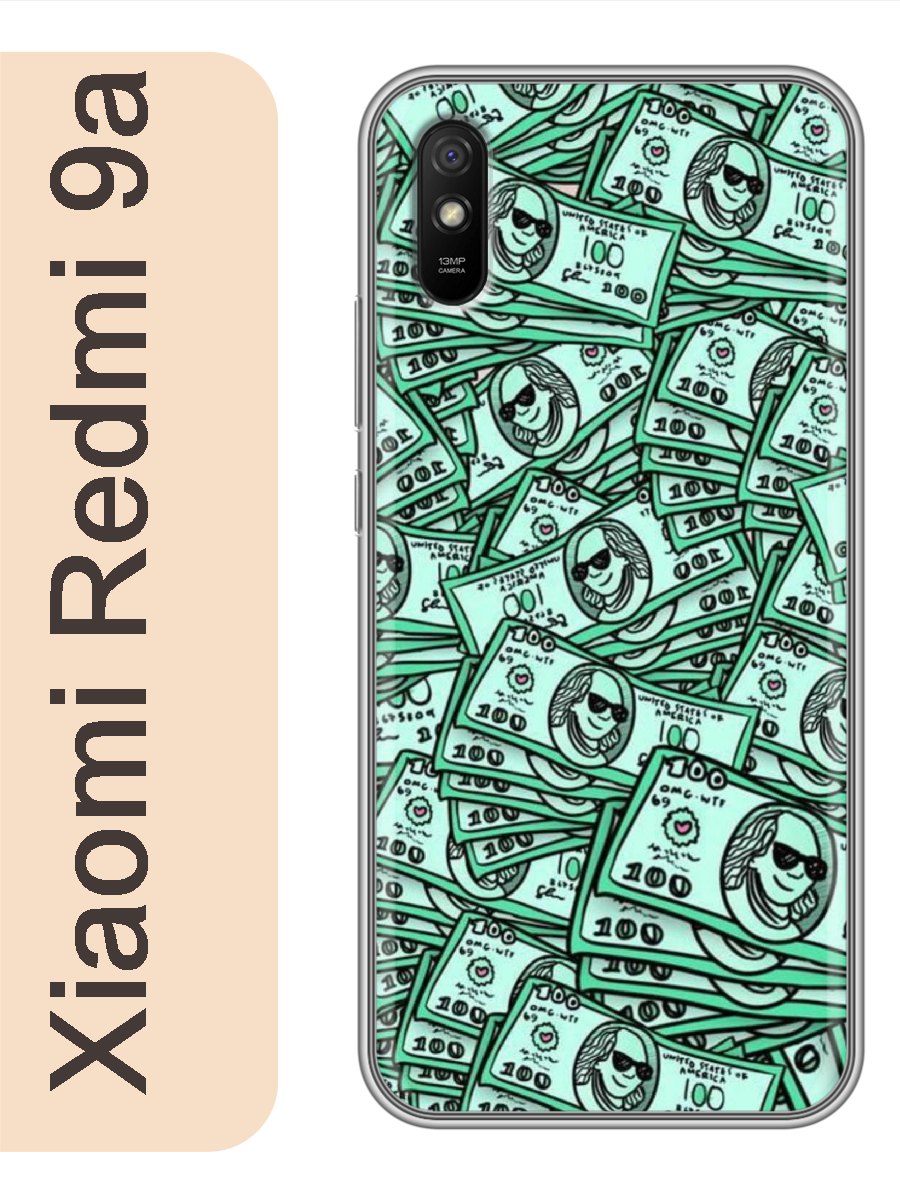 

Чехол на Xiaomi Redmi 9a деньги 246, Прозрачный, red9arzne