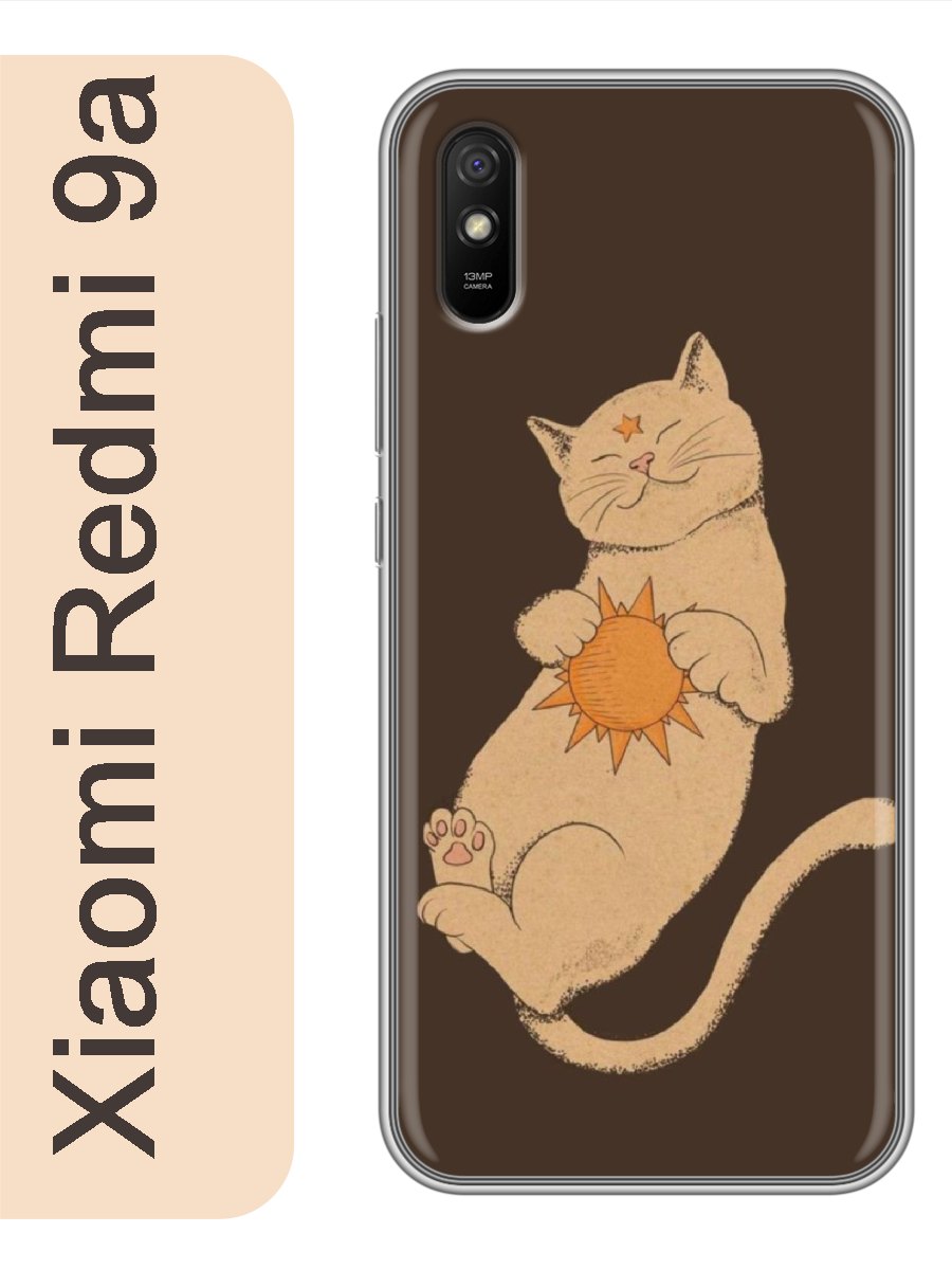 

Чехол на Xiaomi Redmi 9a кот с солнцем 236, Прозрачный, red9azhiv