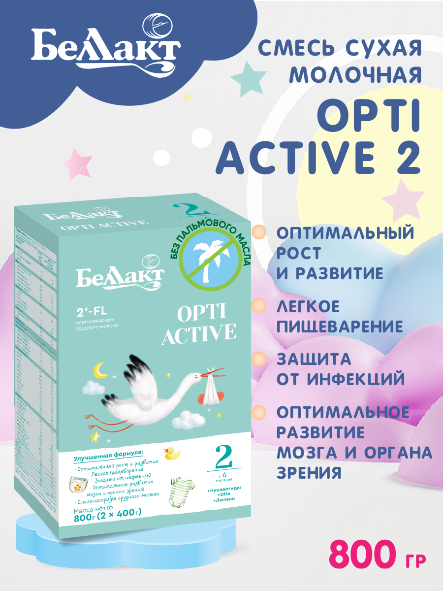 Смесь Беллакт Bellakt Opti Activе 2 с 6 мес 800г 807₽