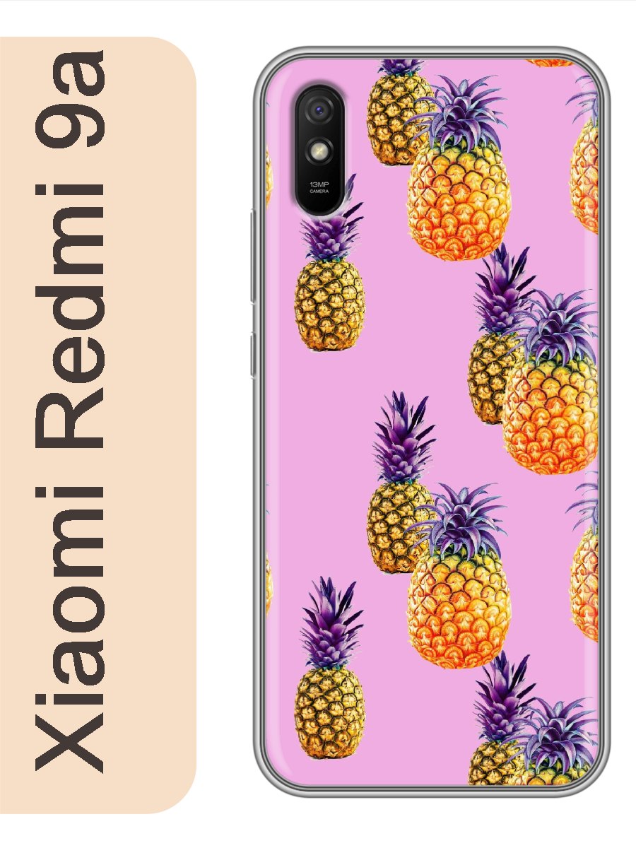 

Чехол на Xiaomi Redmi 9a ананасы фон 209, Прозрачный, red9afone