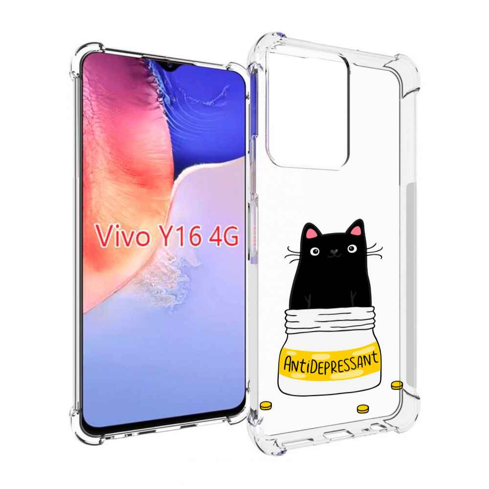 

Чехол MyPads Антидеприсан для Vivo Y16 4G/ Vivo Y02S, Прозрачный, Tocco