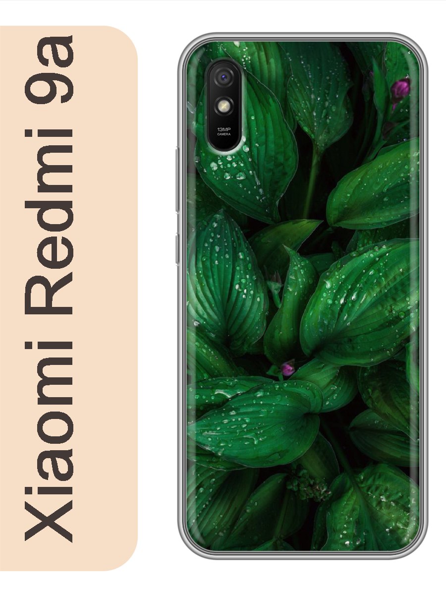

Чехол на Xiaomi Redmi 9a цветы листья 186, Прозрачный, red9aflws