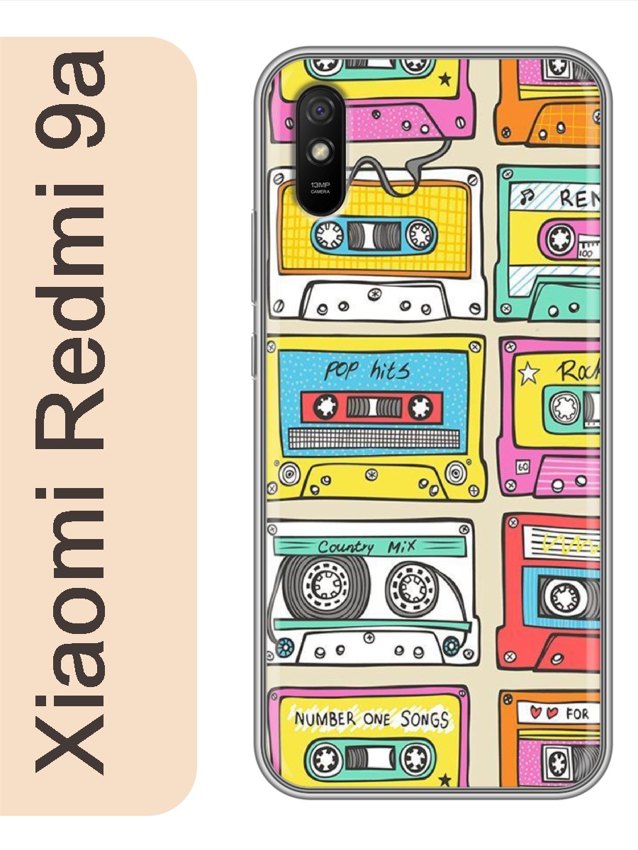 

Чехол на Xiaomi Redmi 9a кассеты 177, Прозрачный, red9afone