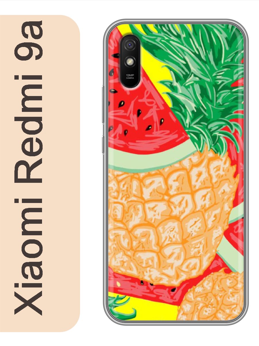 

Чехол на Xiaomi Redmi 9a арбузы ананасы 160, Прозрачный, red9arzne