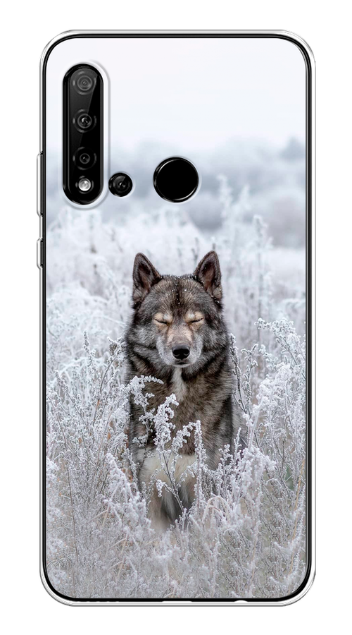

Чехол Awog на Huawei P20 lite 2019 "Волк в поле", Белый;черный, 69750-1