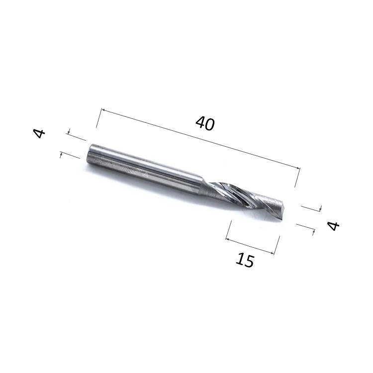 Фреза спиральная однозаходная по цветному металлу DJTOL AL1LX4.15 для станка ЧПУ