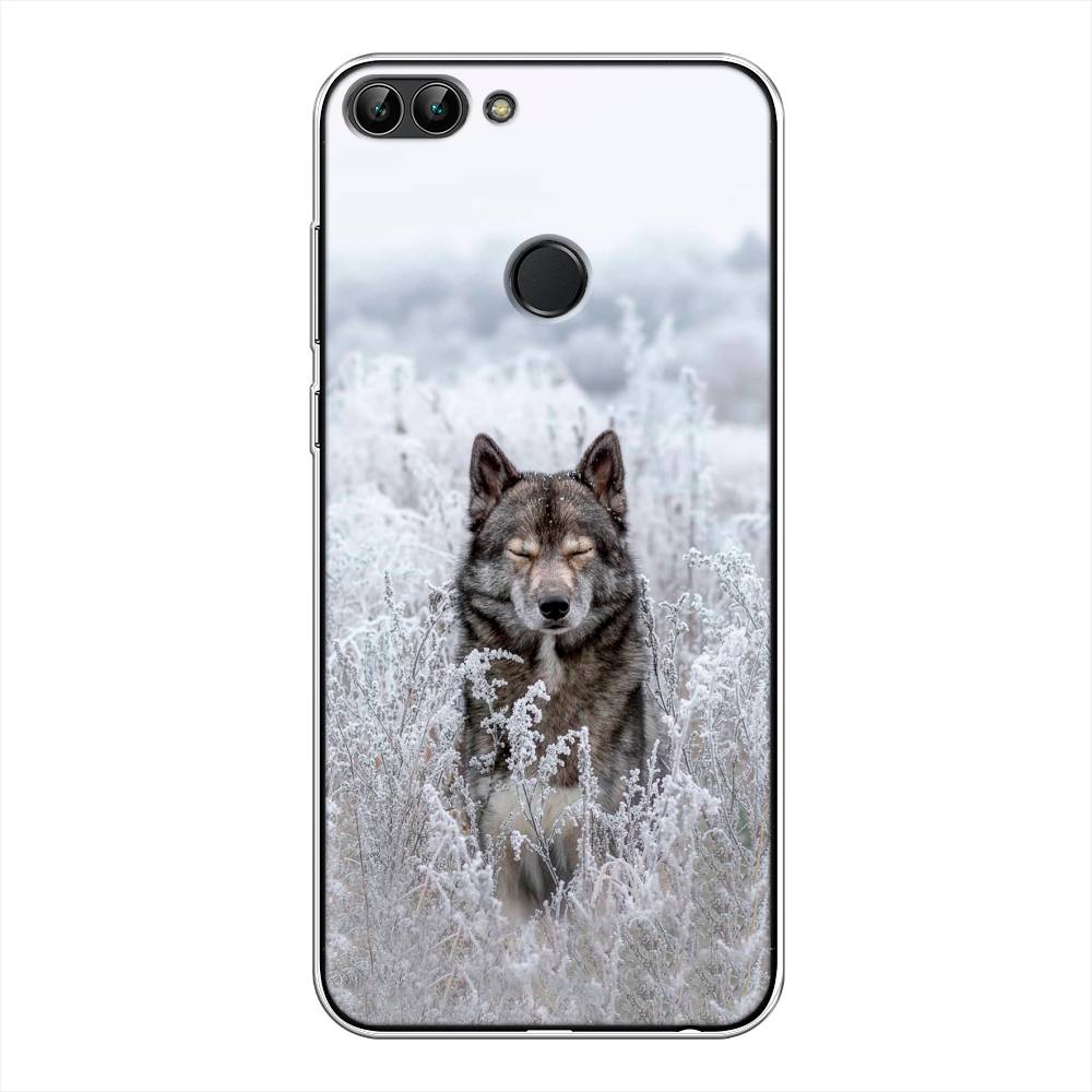 

Чехол Awog на Huawei P Smart "Волк в поле", Белый;черный, 64050-1