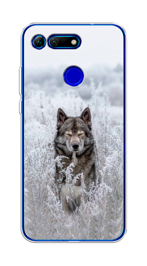 

Чехол Awog на Honor V20 (View 20) "Волк в поле", Белый;черный, 67350-1