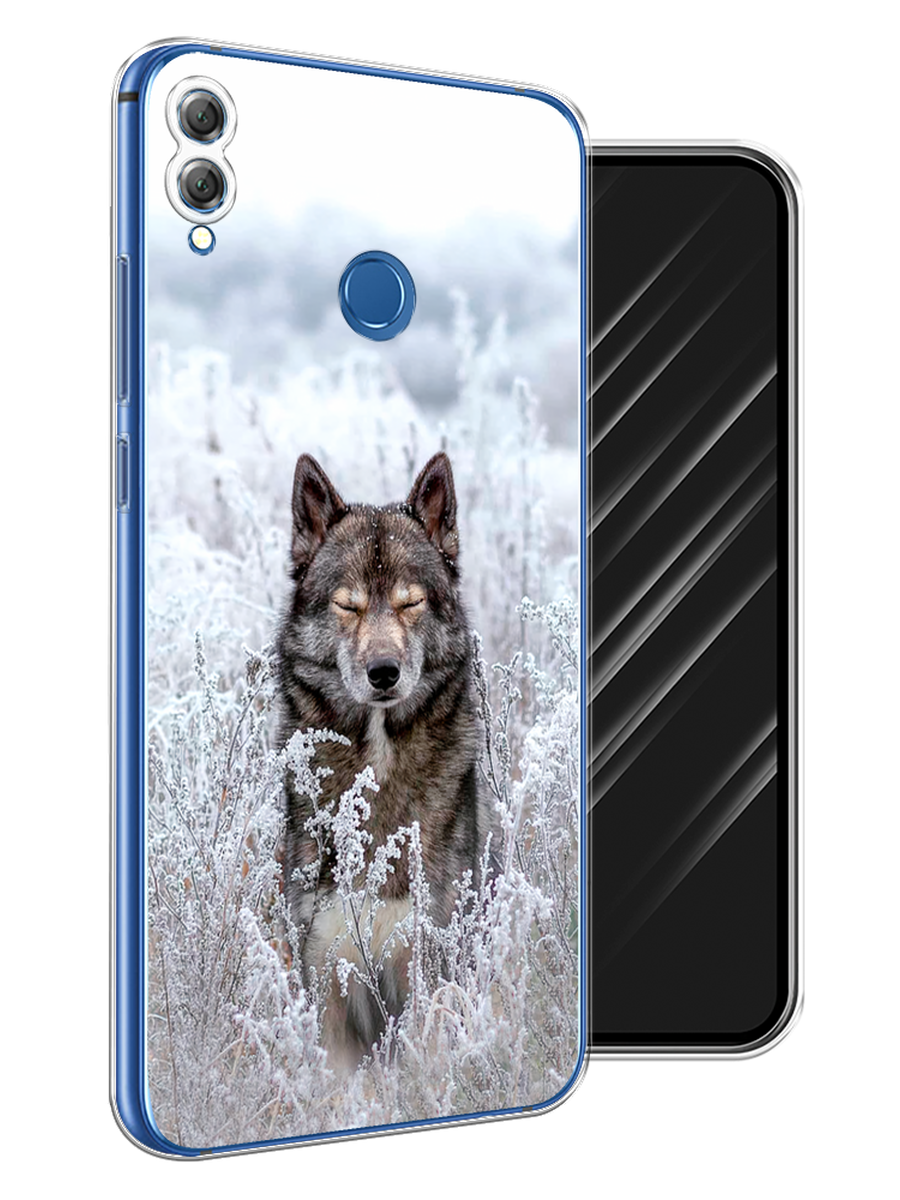 

Чехол Awog на Honor 8X "Волк в поле", Белый;черный, 66750-1