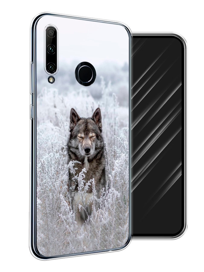 

Чехол Awog на Honor 20 Lite 2019 "Волк в поле", Белый;черный, 68950-1
