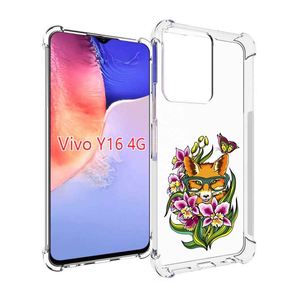 

Чехол MyPads Лиса в цветах для Vivo Y16 4G/ Vivo Y02S, Прозрачный, Tocco