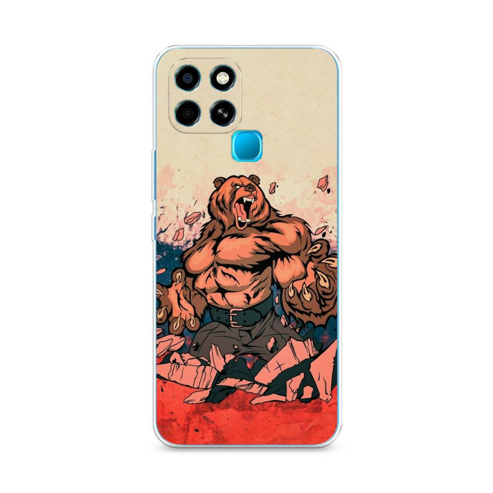 

Чехол Awog на Infinix Smart 6 "Медведь с флагом РФ", Разноцветный, 3101050-2