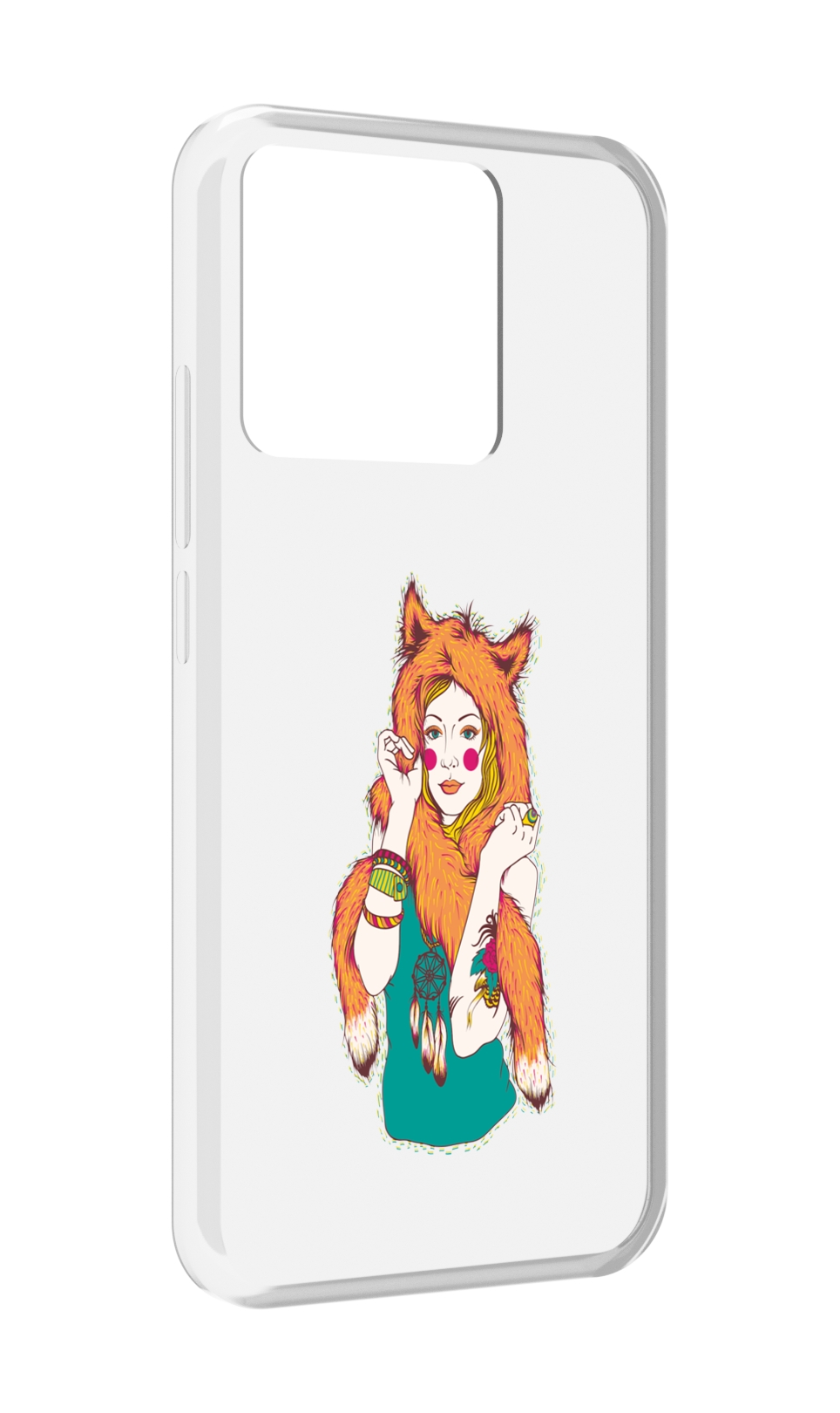 

Чехол MyPads Tocco для Xiaomi Redmi 10A Девушка лиса, Прозрачный, Tocco