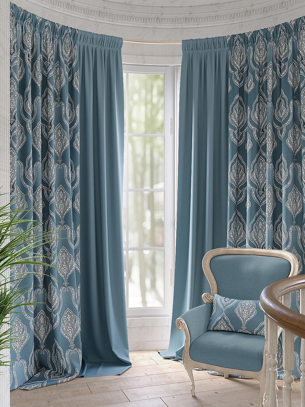 

Комплекты штор AT HOME Беатин (бирюзовый) высота 280 см, ширина 220 см, Синий/Голубой, 990155