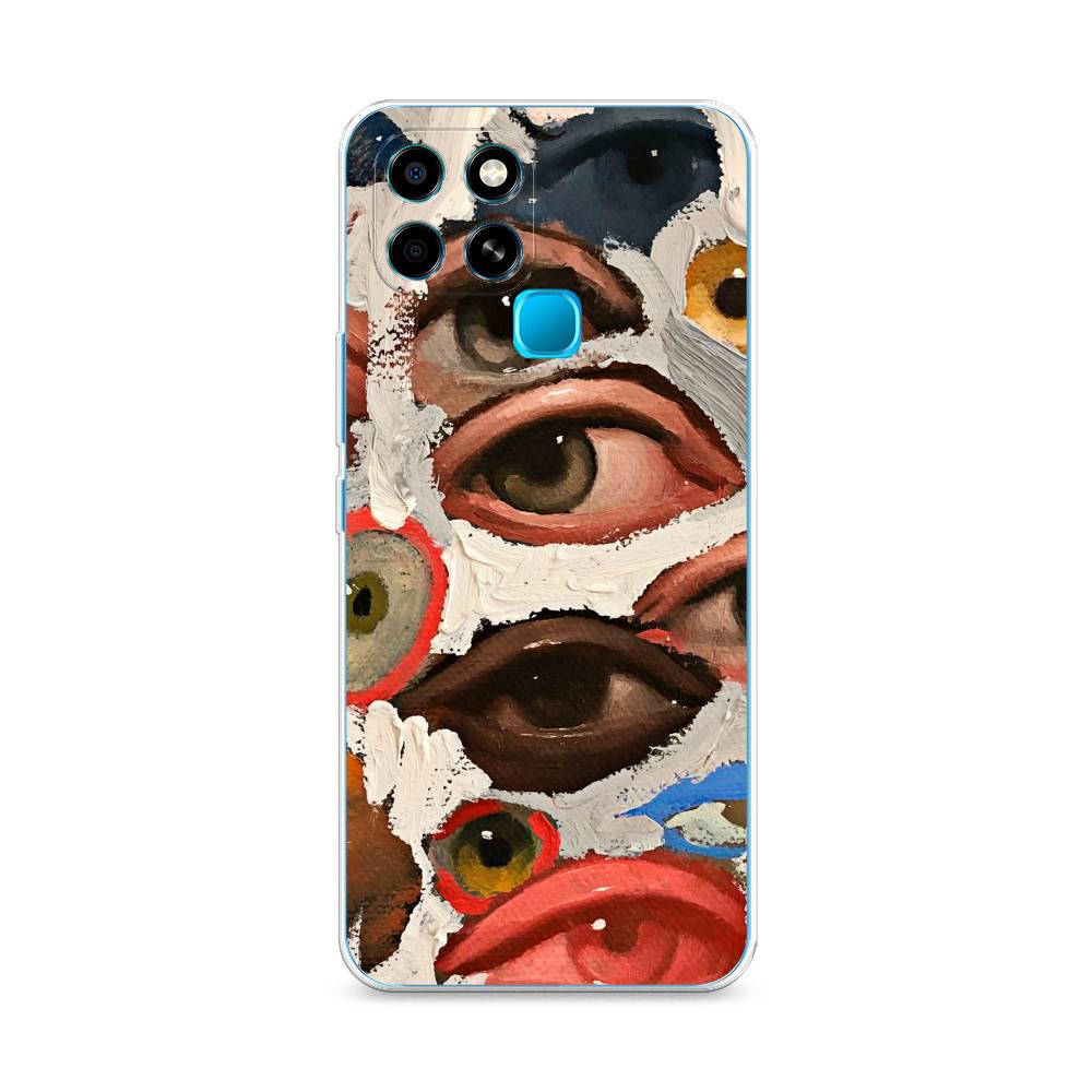 

Чехол Awog на Infinix Smart 6 "Глаза масляная живопись", Разноцветный, 3101050-7
