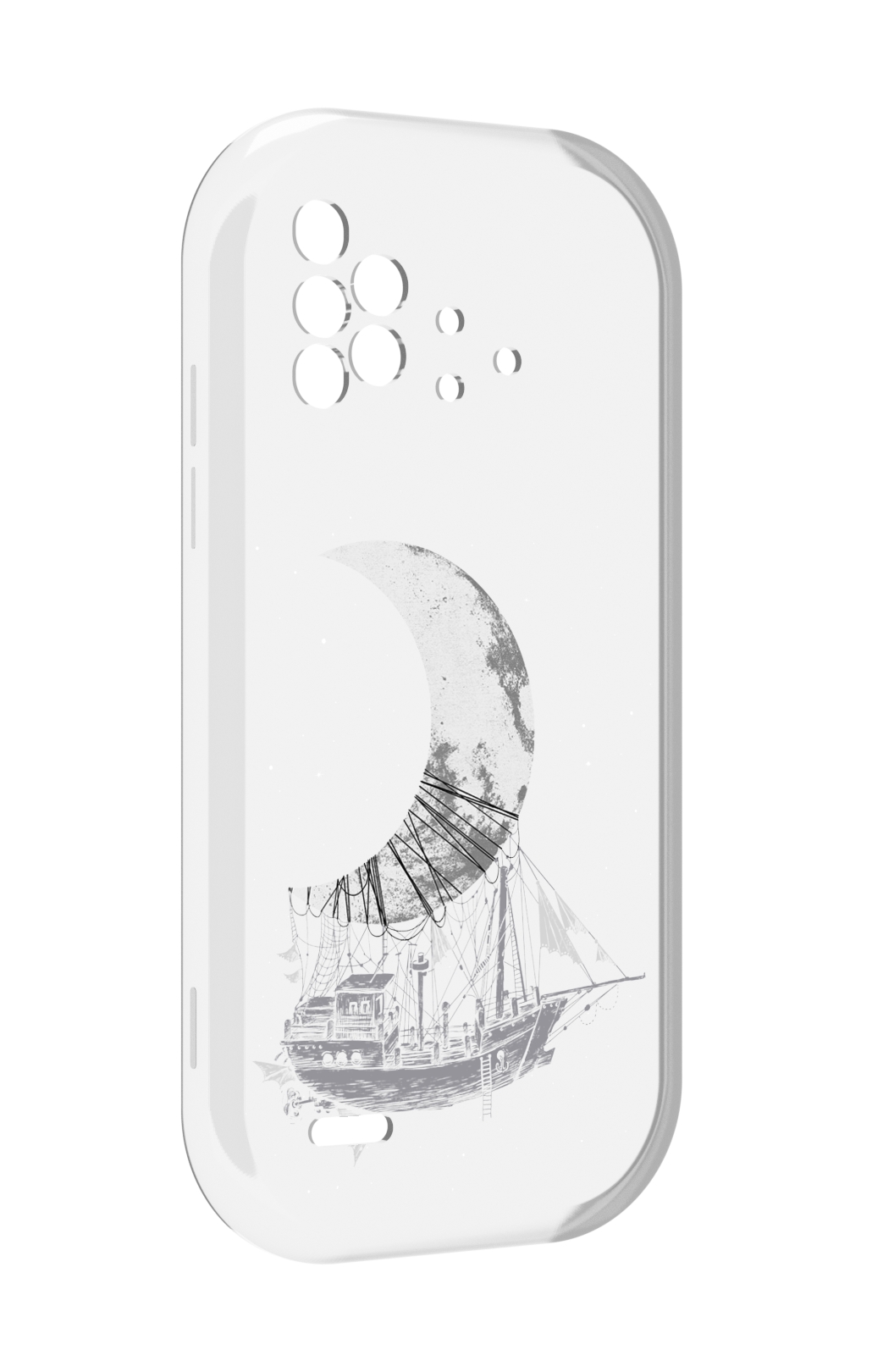 

Чехол MyPads черно белый корабль полумесяц для UMIDIGI Bison X10 / X10 Pro, Прозрачный, Tocco