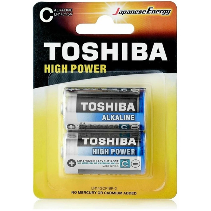 Батарейка Lr14 Щелочная (Alkaline) High Power  C  1.5V 2 Шт. Блистер TOSHIBA арт. LR14GCPB