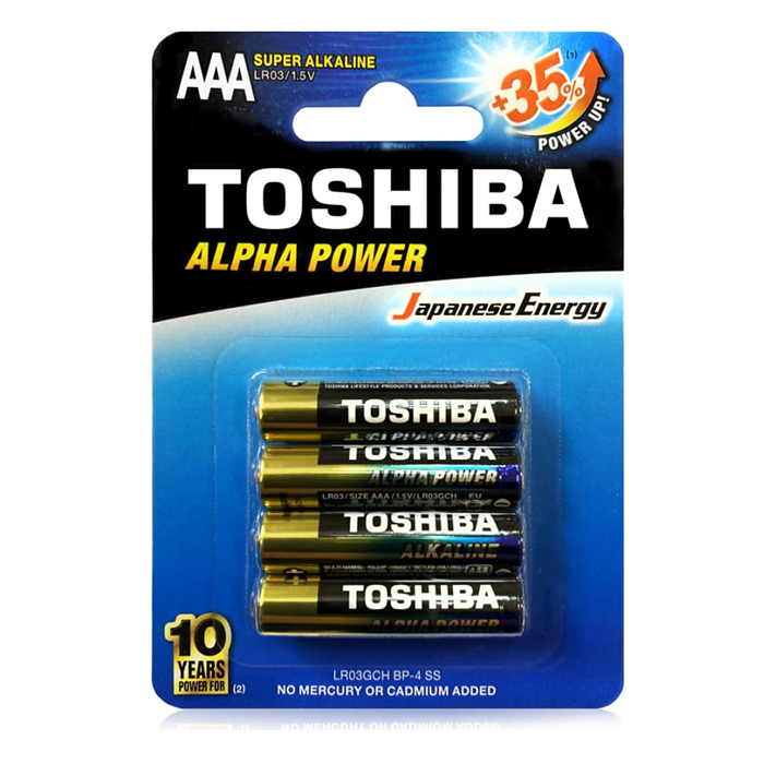 Батарейка Lr03 Щелочная (Alkaline) High Power  Aaa  1.5V 4 Шт. Блистер TOSHIBA арт. LR03GC