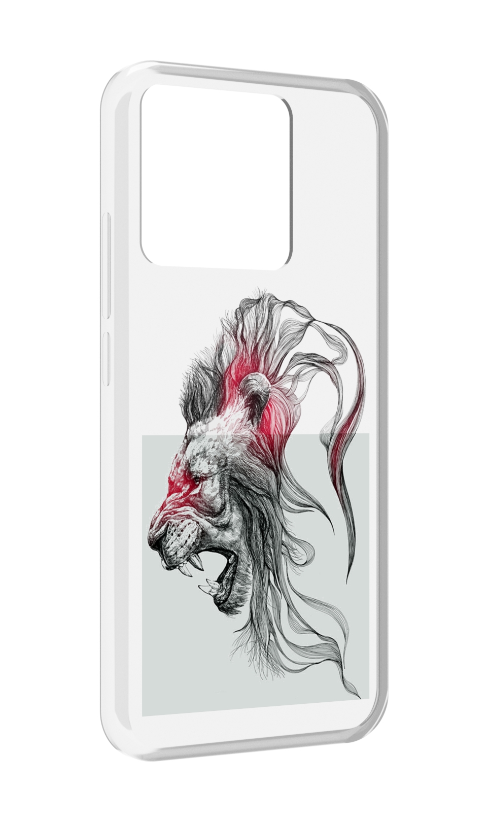 

Чехол MyPads Tocco для Xiaomi Redmi 10A разъяренный лев, Прозрачный, Tocco
