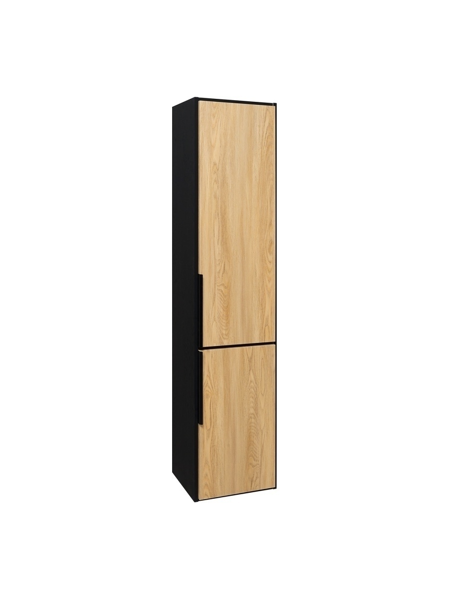Шкаф-колонна RUNO Мальта 35, дуб, черный, правый подвесной жен костюм мальта малиновый р 50