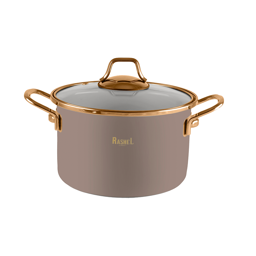 

Кастрюля с крышкой Rashel, эмалированная, 2,1 л, Коричневый, MRSH-Кастрюли1-1