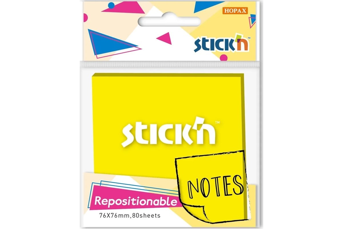 

Блок самоклеящийся бумажный STICKN 27070, 76x76, 80 л, 1 цв, желтый неон, Блок самоклеящийся бумажный STICK`N 27070, 76x76, 80 л, 1 цв, желтый неон