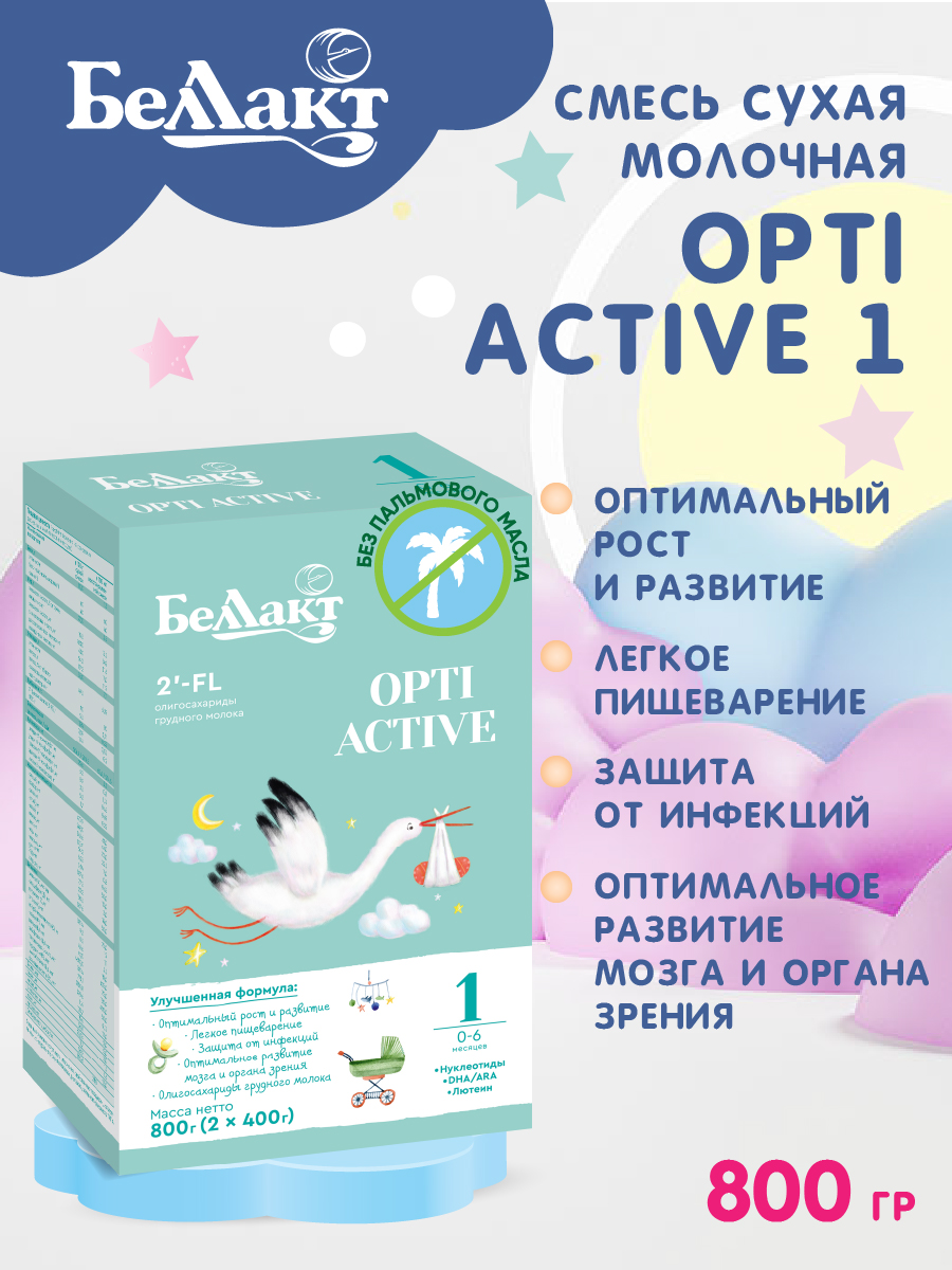 Смесь Беллакт Bellakt Opti Active 1 0-6 мес., 800г