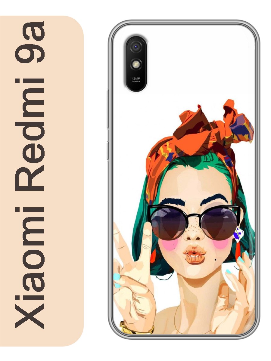 

Чехол на Xiaomi Redmi 9a девушка 143, Прозрачный, red9arzne