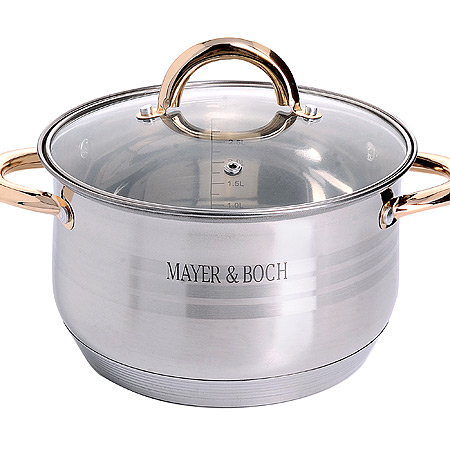 

Кастрюля Mayer&Boch 3,9 л серебристый